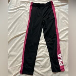 🔥Fila Kids Sweatpants Black and Pink